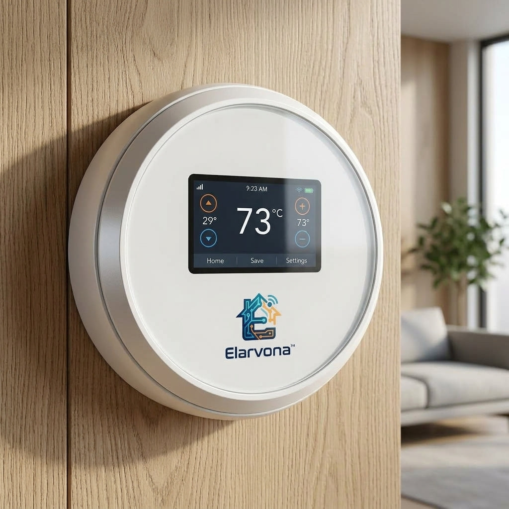 Elarvona™ PrecisionNest Smart Climate Controller – WiFi Thermostat with High-Resolution Temperature Management, Remote Access, Smart Scheduling & Energy-Conscious Control