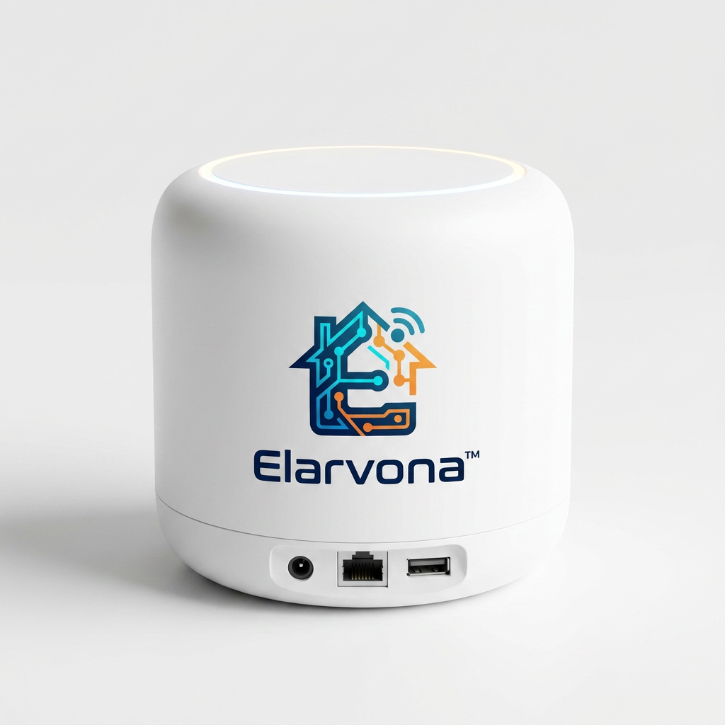 Elarvona™ CoreLink Secure Smart Home Hub – Dual-Band WiFi Control Center with Gigabit Ethernet, App Management & Compact Modular Design