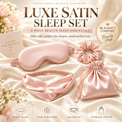 🌙Elarvona™ Luxe Satin Beauty Sleep Set – 4-Piece Night Ritual