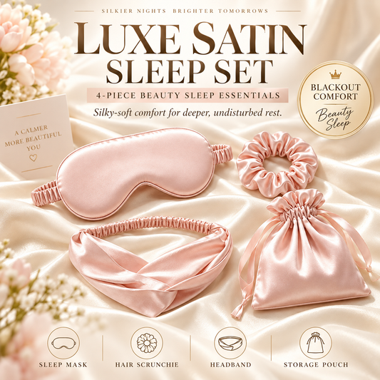 🌙Elarvona™ Luxe Satin Beauty Sleep Set – 4-Piece Night Ritual