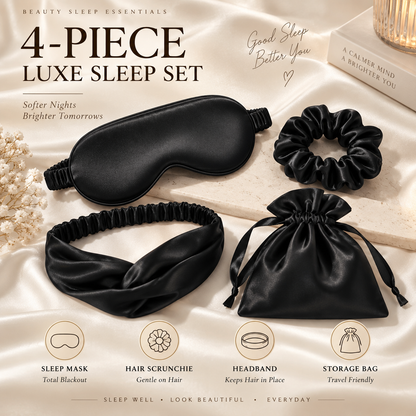🌙Elarvona™ Luxe Satin Beauty Sleep Set – 4-Piece Night Ritual