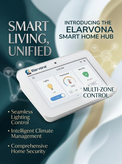 Elarvona™ Smart Home Command Hub – Multi-Zone Touch Control Center for Lighting, Climate & Home Security