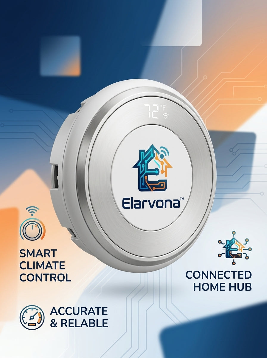 Elarvona™ ThermoLink Smart Climate Hub – Precision WiFi Temperature Controller with Connected Home Integration, Remote Management & Adaptive Comfort Scheduling