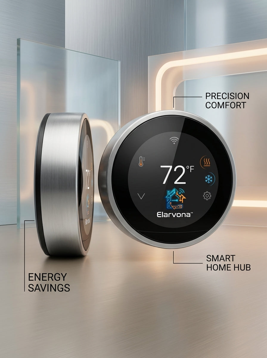 Elarvona™ VectaTemp Smart Climate Hub – Precision Touch Thermostat with WiFi Connectivity, Heating & Cooling Control, Smart Scheduling & Energy-Conscious Management
