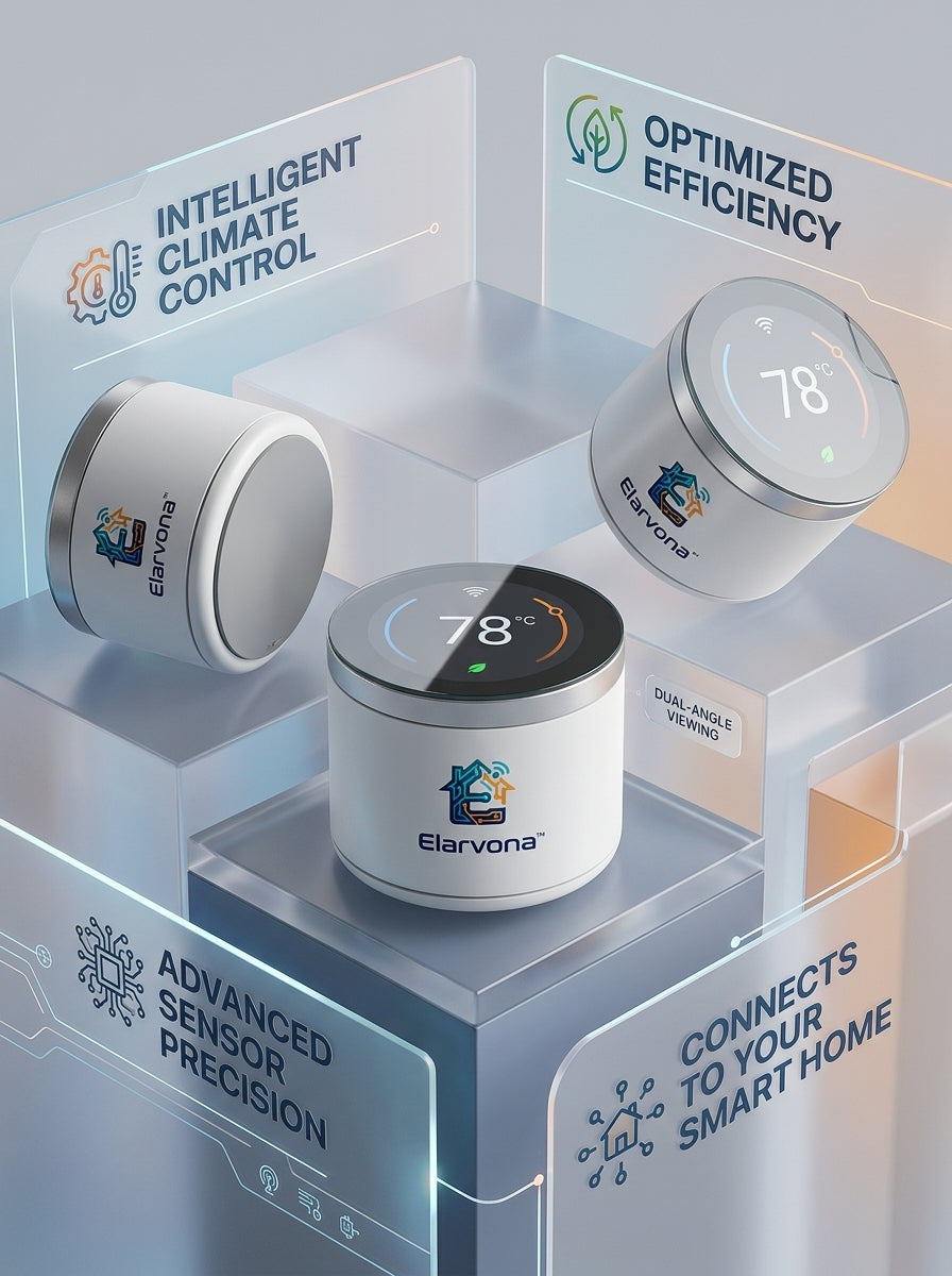 Elarvona™ IntelliSense Smart Climate Controller – Touch Display Thermostat Hub with Precision Comfort Monitoring, Smart Scheduling & Connected Home Control