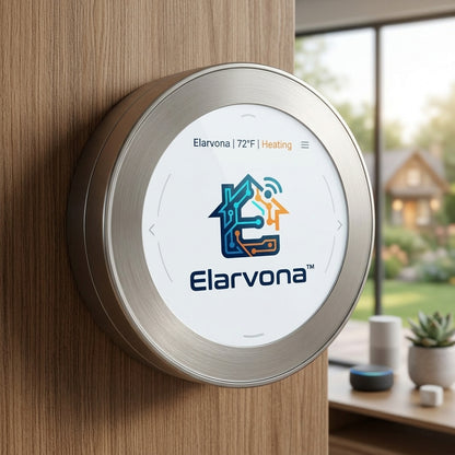 Elarvona™ HaloSense Smart Thermostat – Remote Climate Control with Smart Scheduling, Energy Insights & Voice-Ready Home Comfort