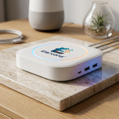 Elarvona™ NexusLink Smart Home Connectivity Hub – Wi-Fi 6 Multi-Device Gateway with Low-Latency Control, Spatial Device Management & Compact Ambient Status Light