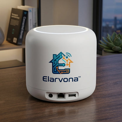 Elarvona™ CoreLink Secure Smart Home Hub – Dual-Band WiFi Control Center with Gigabit Ethernet, App Management & Compact Modular Design