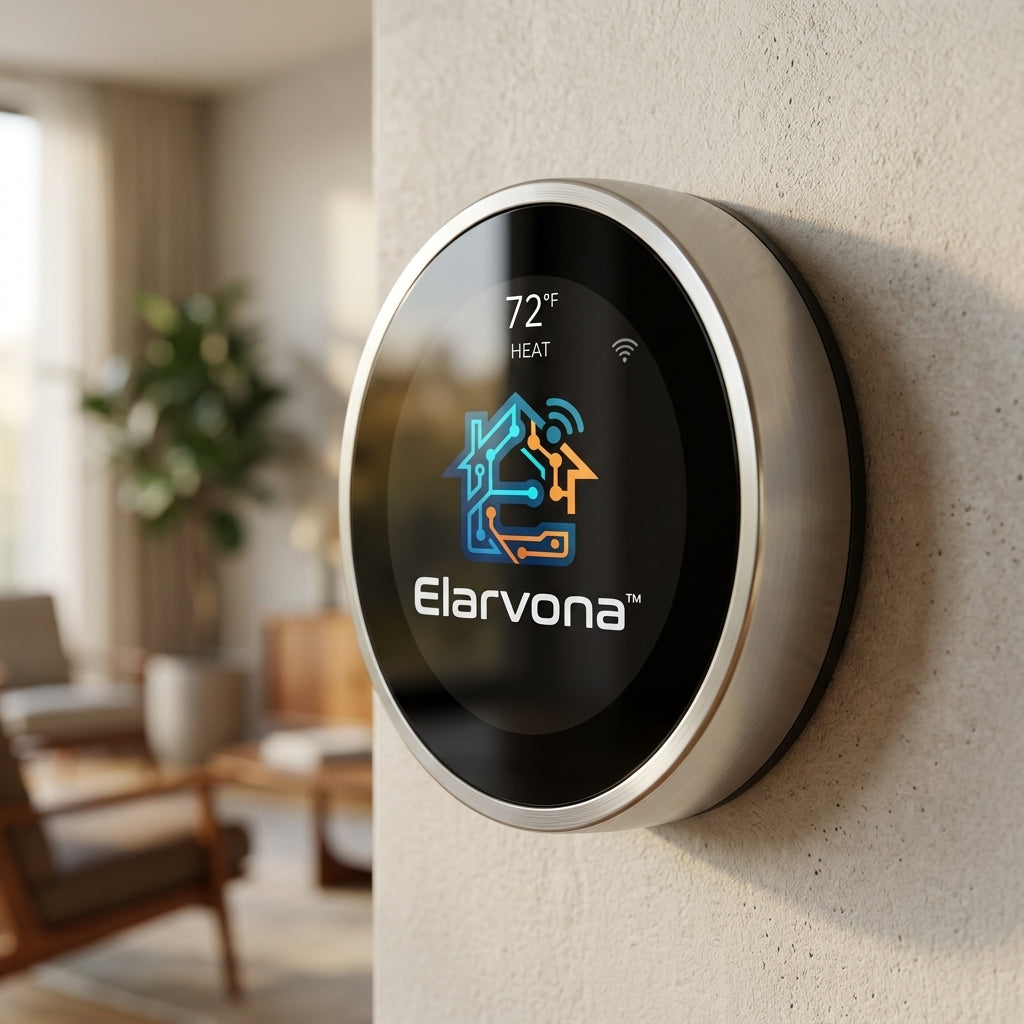 Elarvona™ ArcTherm Smart Thermostat – Premium Aluminum WiFi Climate Controller with Remote App Access, Smart Scheduling & Voice Assistant Support