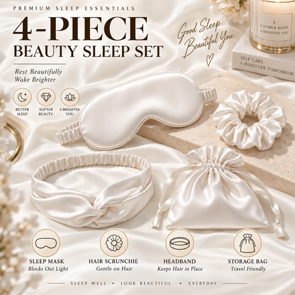 🌙Elarvona™ Luxe Satin Beauty Sleep Set – 4-Piece Night Ritual