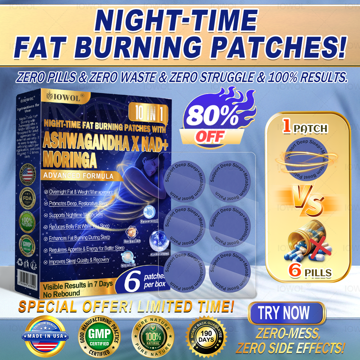 𝐇𝐢𝐬𝐤𝐢𝐧® NIGHT-TIME FAT BURNING PATCHES! ZERO PILLS & ZERO WASTE & ZERO STRUGGLE & 100% RESULTS.