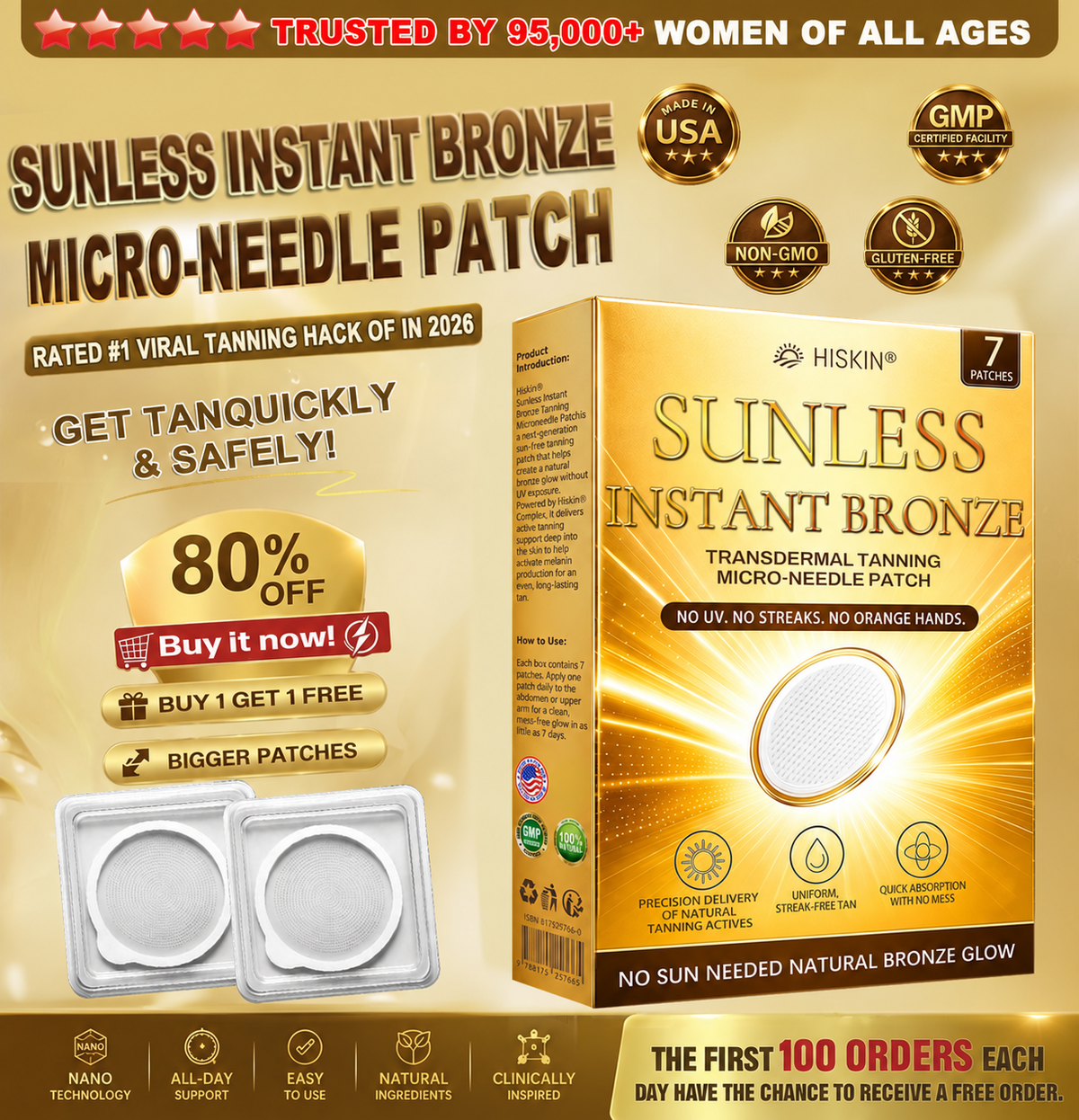 𝑶𝒇𝒇𝒊𝒄𝒊𝒂𝒍 𝑺𝒕𝒐𝒓𝒆 | ☀️☀️ 𝐇𝐢𝐬𝐤𝐢𝐧® 𝐒𝐮𝐧𝐥𝐞𝐬𝐬 𝐈𝐧𝐬𝐭𝐚𝐧𝐭 𝐁𝐫𝐨𝐧𝐳𝐞 𝐓𝐚𝐧𝐧𝐢𝐧𝐠 𝐌𝐢𝐜𝐫𝐨𝐧𝐞𝐞𝐝𝐥𝐞 𝐏𝐚𝐭𝐜𝐡 🇺🇸 (𝐉𝐮𝐬𝐭 𝐨𝐧𝐜𝐞 𝐚 𝐝𝐚𝐲) 𝐕𝐢𝐬𝐢𝐛𝐥𝐞 𝐁𝐫𝐨𝐧𝐳𝐞 𝐆𝐥𝐨𝐰 𝐢𝐧 𝟕 𝐃𝐚𝐲𝐬 ✅ 𝐍𝐨 𝐔𝐕, 𝐍𝐨 𝐎𝐫𝐚𝐧𝐠𝐞, 𝐍𝐨 𝐒𝐭𝐫𝐞𝐚𝐤𝐬, 𝐍𝐨 𝐃𝐇𝐀, 𝐍𝐨 𝐌𝐞𝐬𝐬.